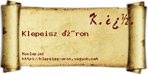Klepeisz Áron névjegykártya
